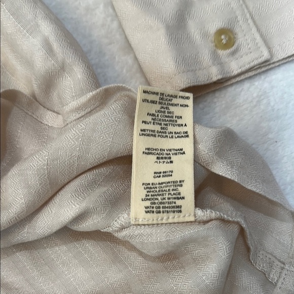 Free People Ivory Buckle Boho Long Sleeve Flowy  Fitted Blouse Size L - Picture 7 of 13